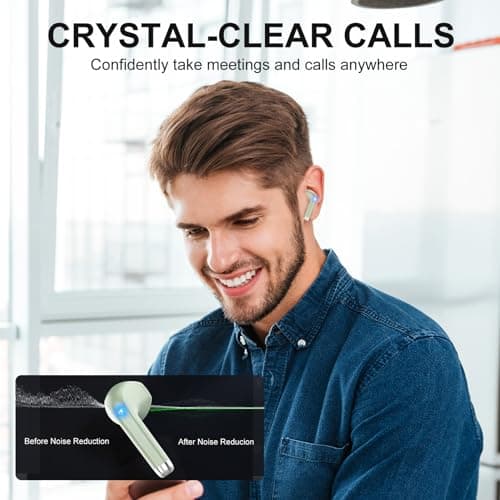 Wireless Earbuds, Bluetooth 5.3 Headphones with 4 ENC Noise Cancelling Mics — view 5