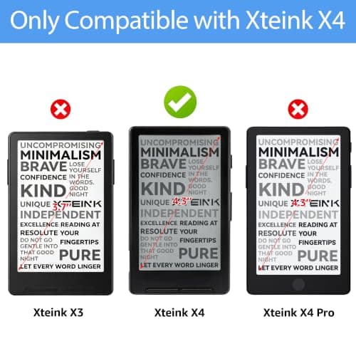 Tiorecime Magnetic Case for Xteink X4 4.3 Inch E-Book Reader, Ultra Thin Lightweight All-Around Scratch Resistant Magnetic Closure Protective Cover Compatible with Xteink X4 E-Reader, Black — view 2