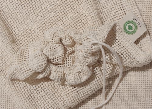 Cotton Mesh Laundry Bags - 3 Pack Large Bags for Washing Machine – Easy Drawstring Closure, Microplastic-free and Sustainable Laundry Bags for Underwear and Bra — view 2
