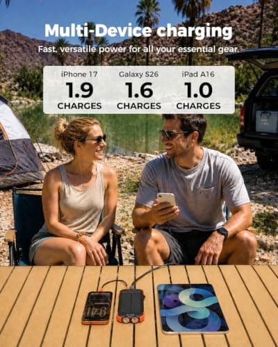 BLAVOR Solar Power Bank 10,000mAh, Portable Wireless Charger, 20W Fast Charging External Battery Pack with USB C for Cell Phones, Solar Panel Charging with Dual Flashlight for Camping — view 3