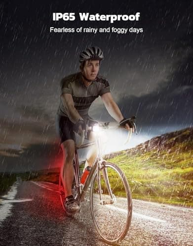 Ultra Slim Rechargeable Bike Lights Front and Rear Set, USB C Fast Charging Bicycle Lights, Waterproof IP65 Cycle Light Kit with 4 and 6 Modes for Road Safety, Night Cycling and Commuting — view 4