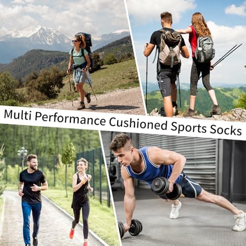 ouhos 5 Pairs Womens Cotton Cushioned Trainer Socks UK Size 4-7, Low Cut Breathable Anti-Friction Sports Ankle Socks for Running Gym Fitness — view 2