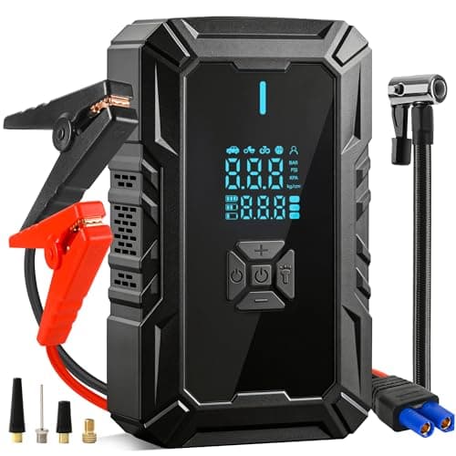 9-in-1 Jump Starter Power Pack with Air Compressor 150PSI, 4500A Car Battery Booster Jump Starter for 9L Gas/8L Diesel, Car Starter Power Bank with Jump leads Car Accessories Jump Starter (BLACK)