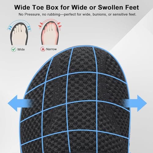 Wide Fit Velcro Walking Trainers Women Men Adjustable Zero Drop Shoes (Black, Adult, Women, 10, Numeric, UK Footwear Size System, Wide) — view 4