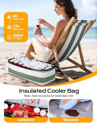 CIRYCASE Beach Bag with Cooler, 54L Extra Large Beach Bags for Women — view 5