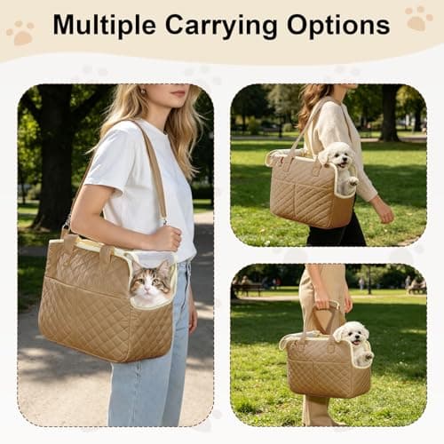 YooxArmor Dog Purse Carrier for Small Dogs Cat, Khaki — view 5
