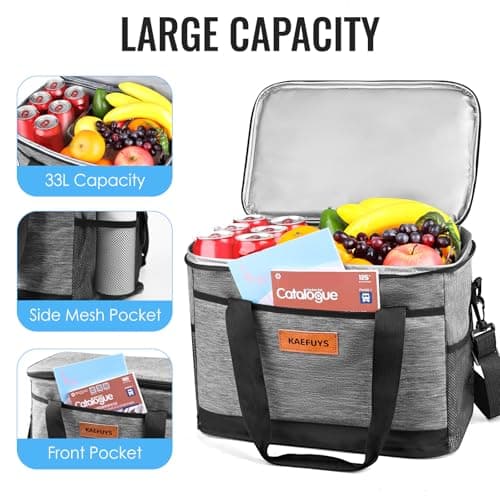 33L Thermal Insulated Cooler Bag Large Waterproof Lunch Bag Reusable — view 3