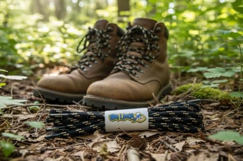 Big Laces Round Bootlaces 4mm wide (Black Gold,140cm) — view 2