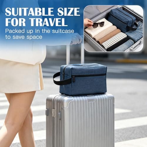 Toiletry Bag for Men Travel Wash Bag Portable Waterproof Gym Bag w/Handle — view 6