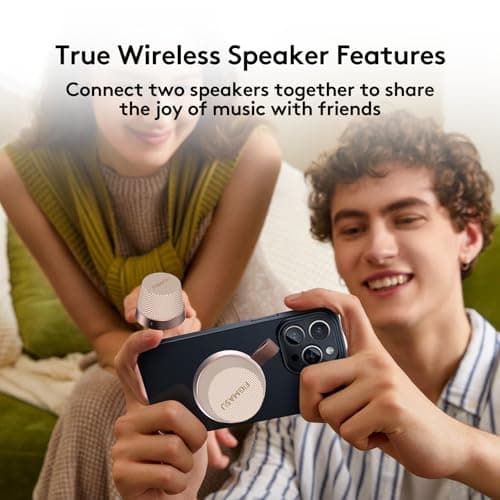 FIGMASU Magnetic Speaker Mini Bluetooth Portable, Phone or Tablet Stand Wireless Speakers Lightweight Small But Loud, Waterproof Speakes for Travel, Bike, Outdoors, Shower, for His/Her Birthday — view 3
