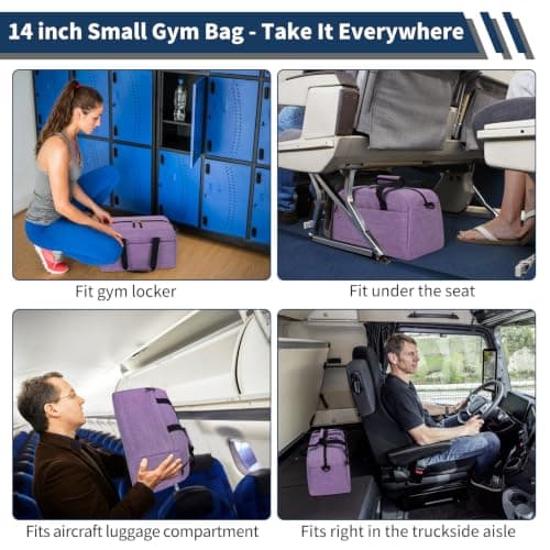 LONALIA 14L Small Gym Bag, Wet Pocket, 14 inch, Purple(Textured) — view 5