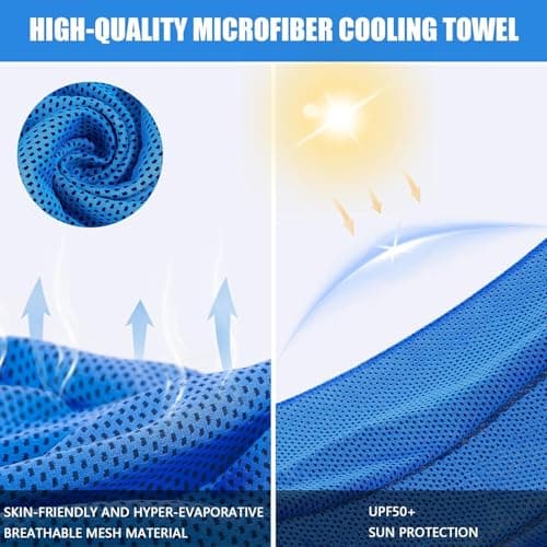 SoftcuteLee 4 Pack Cooling Towels (100x30 cm) Cool Cold Towel, Soft Breathable Microfibre Towels for Neck, Yoga, Golf, Gym, Camping, Running, Fitness, Workout & More Activities — view 4