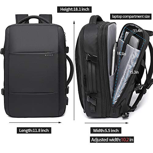 BANGE Travel Backpack,Flight Approved Carry On Backpack for Travel Bag, Water Resistant Durable 17-inch Laptop Backpacks,Large Business Weekender Luggage Backpack for Men women (blackL(with3cubes)) — view 5