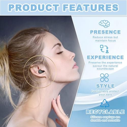Ear Plugs for Sleep Noise Cancelling, 50dB Ultra Soft Reusable & Washable Earplugs with Carry Case & 2 Replacement Pairs, for Blocking Snoring, Travel, Work and Study, Black — view 4