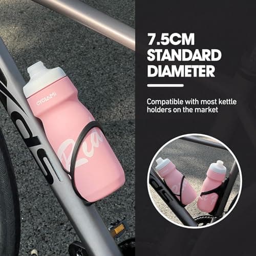 Bicycle Water Bottles, 650 ml, Lightweight, BPA-Free, Leak-Proof, Squeeze Cycling Bottle for Cycling, Fitness, Hiking, Swimming (Pink) — view 3