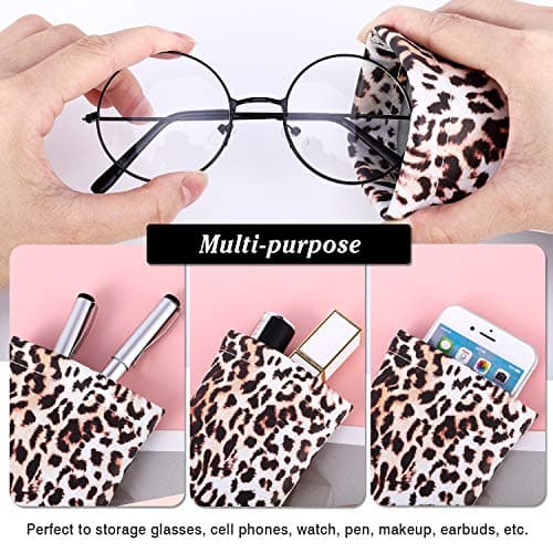 MoKo Squeeze Top Glasses Pouch, Leather Soft Sunglasses Case, 2pack — view 6