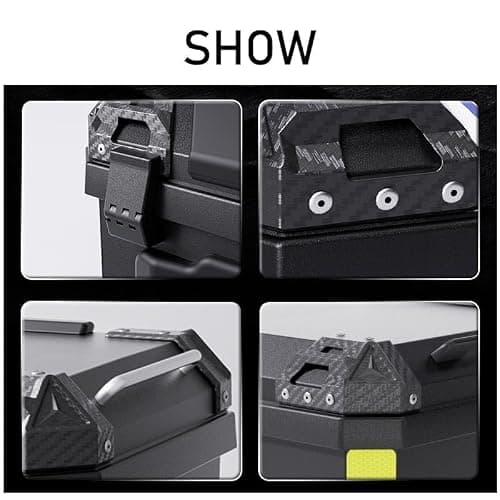 Aptliton Black Motorcycle Top Case, 45L ABS Waterproof and Dust-Proof Square Top Box for Motorbike Luggage Box with Security Lock, Motorcycle Helmet Luggage Storage — view 6