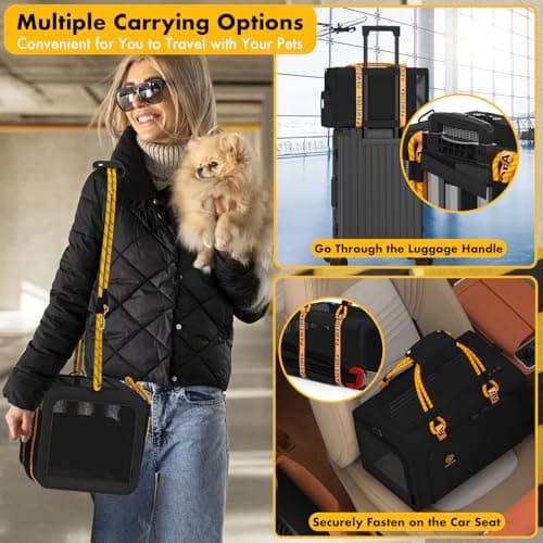 PAWZIDEA Expandable Rolling Cat Carrier with Wheels, Soft-Sided Pet Carrier — view 6