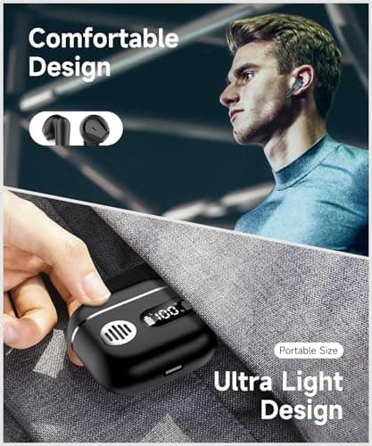 CoolJumper Wireless Earbuds 2026 Sport Bluetooth Headphones Stereo Earphones with ENC Mic Wireless Earphones In Ear Earbuds with Dual LED Display, 48H Playtime, Running Headphones IP7 Waterproof — view 6