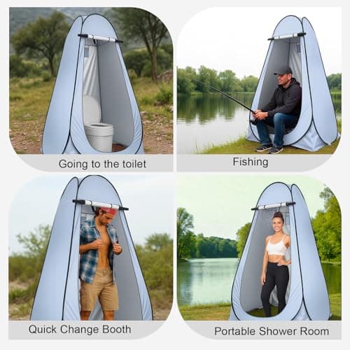 BREEZENEST Pop Up Tent | Toilet Tent for Camping Portable Privacy Shelter | Shower Tent for Outdoor Changing, Beach, Fishing | Instant Pop Up Toilet & Changing Room (Grey) — view 5