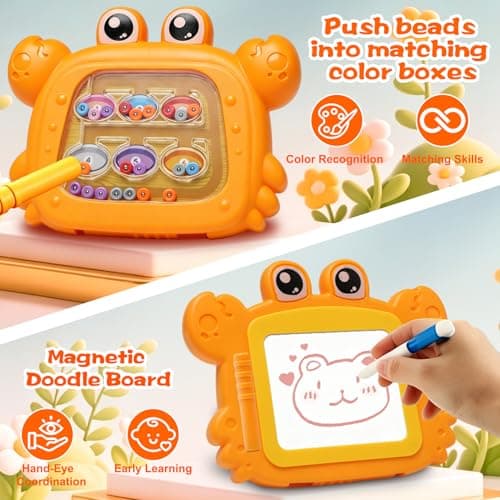 TonStyle Magnetic Drawing Board, Sensory Toys, 2-in-1 Magnetic Drawing Board & Maze Puzzle Toy, Portable Travel Camping Classroom Play Gift for 1-6 Years Old Boys Girls Birthday Party — view 3