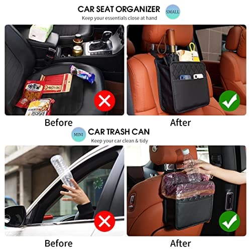 TepTupGa 2Pack Car Seat Back Hanging Bag Car Document Holder Multi-Pocket Bottle Bag Storage Waterproof Pu Leather Box Organizer Travel Tidy Pouch Pocket Kids — view 5