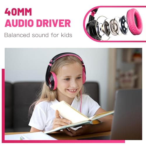 Rockpapa Comfort Foldable Kids Headphones Wired for School/Travel — view 4