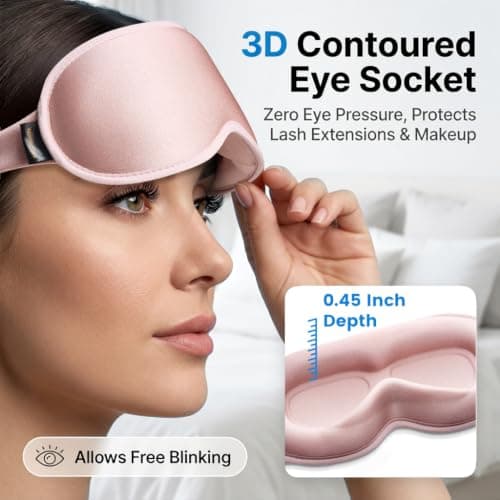 Facemoon Blackout Eye Mask for Sleeping, 3D Contoured Sleep Mask for Women — view 3
