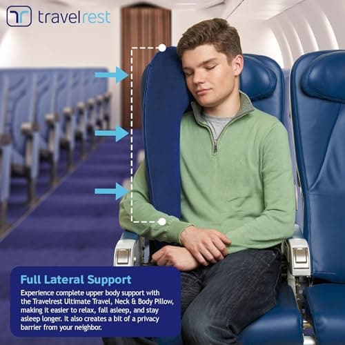 TRAVELREST Ultimate Neck and Body Support Pillow Travel Essential, Blue — view 5