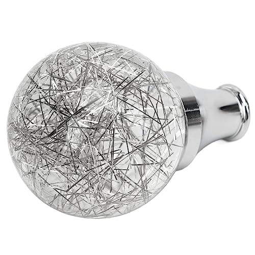 Tbest Universal Car Gear Knob Silver with 3 Adapters (Silver)
