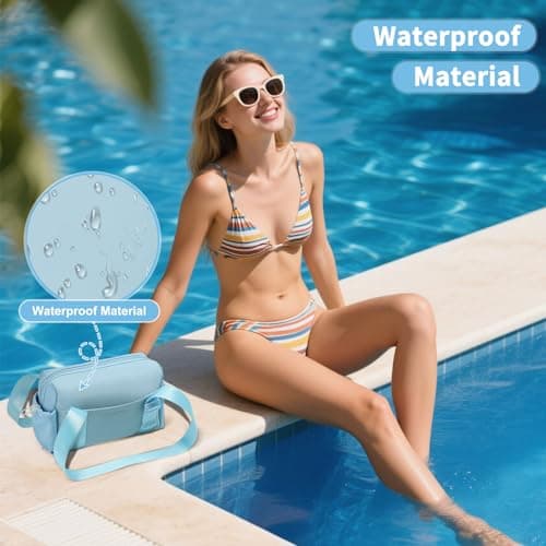 SUIKIHUM Mini Gym Bag, Small Gym Bag w/Wet Compartment for Women Sky Blue — view 6