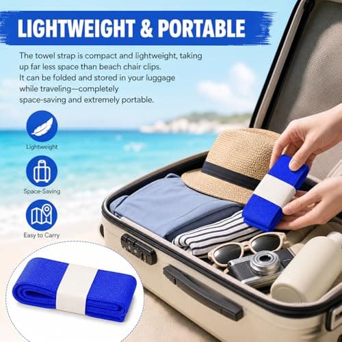 4 PCS Towel Bands For Sun Loungers, Elastic Sunbed Straps For Beach Towels, Windproof Beach Towel Bands For Cruise Chairs, Pool Chairs And Sunbeds, Portable Sun Lounger Towel Holders — view 5