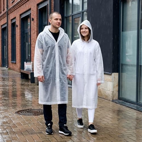 Cididu 12 Pack Rain Ponchos for Adults, Reusable Raincoat with Drawstring Hood, Portable EVA Rain Jackets for Women Men, Waterproof Long Rain Cape, Emergency Poncho for Travel Camping Hiking Outdoor — view 3