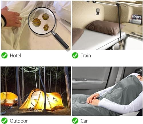 MYCARBON Travel Sleeping Bag Liner 100% Cotton, 220 x 90cm — view 4