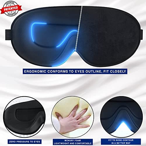 100% Blackout Sleep Mask for Women & Men - Eye Mask - Zero Eye Pressure Eye Mask for Sleeping - Eyelash & Eye Movement Friendly Sleeping Mask with Adjustable Strap - Premium Sleep Mask for Travel — view 5
