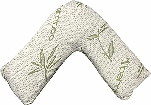 ARLINEN Bamboo Memory Foam V Shaped Pillow for Nursing Mothers, Multi-functional Shredded Memory Foam V Shaped Pillow with Removable Cover. — view 3