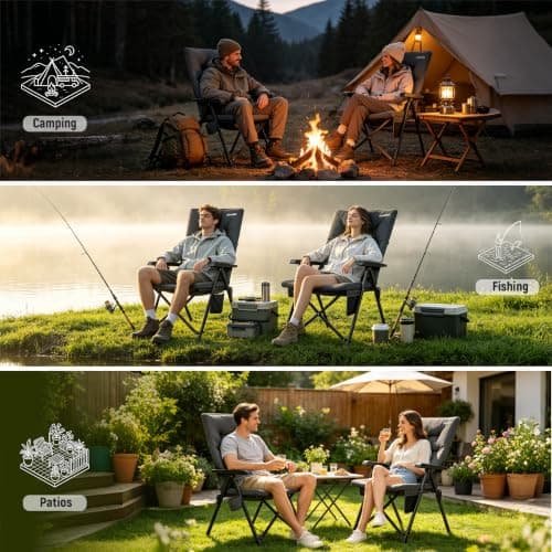 OUTSIDER High Back Folding Reclining Camping Chair for Adults — view 3