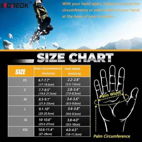 MOREOK Waterproof & Windproof Winter Gloves for Men and Women,-30°F 3M Thinsulate Thermal Touch Screen Warm Gloves for Skiing,Cycling,Motorcycle,Running,Outdoor Sports Black-XL — view 6