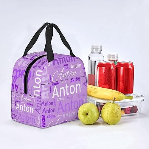 BeNsil Personalised Lunch Box Bag for Kids Adults - Custom Lunch Bag - for Kids Boys Girls Women Men to School Work Personalized Insulated Lunch Bag - with Adjustable Shoulder Straps and Pocket — view 5
