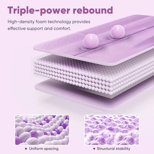 Avoalre Travel Yoga Mat Non Slip Foldable Portable Gym Mat Fitness Training Pilates Exercise Mat Workout for Women Men-Gradient purple — view 6