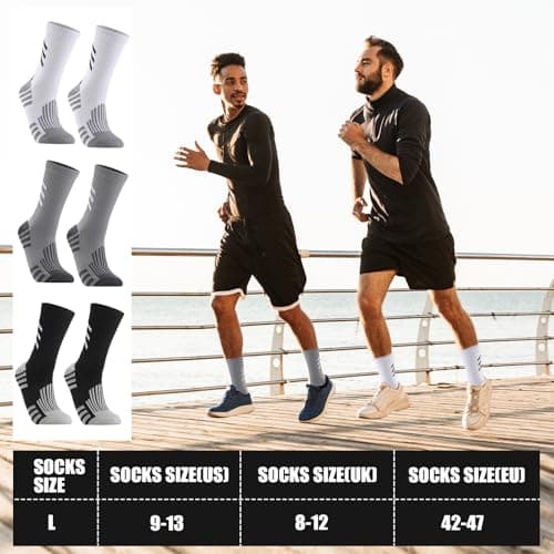 Zuimei 3 Pair Compression Athletic Crew Socks for Men Women — view 6
