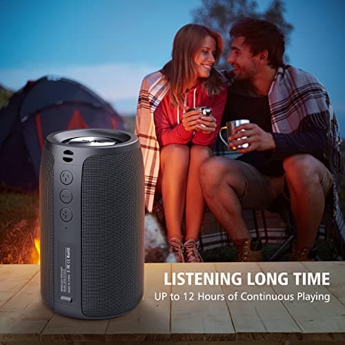 Zealot Portable Bluetooth Speaker with Subwoofer, Wireless IPX5 Waterproof for Outdoor, 10W Louder Volume, Longer Playtime, Bluetooth 5.0, Dual Pairing, Mini Audio for Party Beach Camping, Black — view 5
