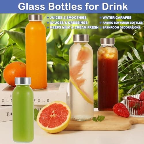 6 Pack 300ml Reusable Glass Water Bottle - Leak-Proof, Heat-Resistant — view 4