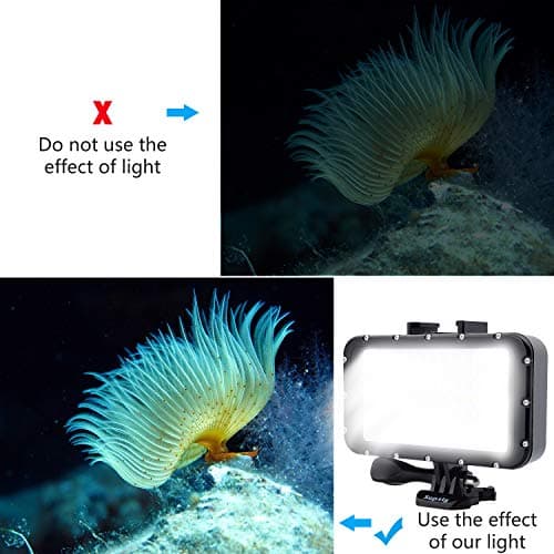 Suptig 60 LED Video Light with 5200mAh Portable Charger Portable Lighting Compatible for Gopro Hero 13, Hero 12, Hero 11/10/9/8/7/6/5/4/3/3+/Gopro Max, DJI osmo Insta 360 ace pro, Waterproof 164f — view 4