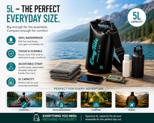 EasyTide 5L Waterproof Dry Bag – Roll-Top Dry Sack for Kayaking & SUP — view 4