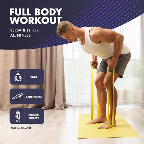 Kayman Long Resistance Bands Set - 5 Pack (5-125lbs) with Door Anchor & Carry Bag – Ideal for Pull-Ups, Yoga, Calisthenics, Strength Training, Stretching,Home Workouts, and Full-Body Fitness Exercises — view 5