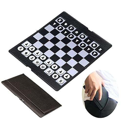 KOKOSUN Chess Wallet Set (7.9-Inch)-Mini Board Games, Magnetic Travel Foldable Chess Board, Educational Toys/Gift for Kids and Adults