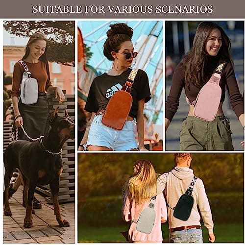 Long Keeper Crossbody Sling Bag PU Leather Sling Backpack for Women Men Small Shoulder Backpack Chest Bag Waterproof Travel Outdoor Casual Daypack — view 2