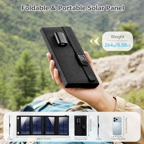 Starvortex 20W Foldable Solar Panel Charger, IP65 Portable Solar Charger — view 2