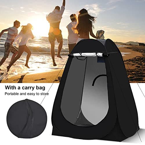LEMROE Pop Up Tent Portable Privacy Shelter for Camping Shower 150CM Black — view 4